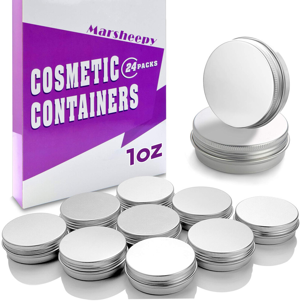 30ml Aluminum Lip Balm Tins with Screw Lids, 1oz Metal Containers for Cosmetics and Candles
