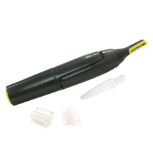 Rechargeable Nose Hair and Eyebrow Trimmer with Precision Blade, Adjustable Head, AntiSlip Grip, Gray
