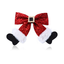 Christmas Hair Clips with Handmade Bow Accent for Girls and Women, Festive MultiUse Hair and Sock