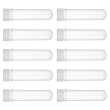50Pcs Clear Plastic Storage Tubes with White Lids for Beads