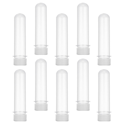 50Pcs Clear Plastic Storage Tubes with White Lids for Beads 2