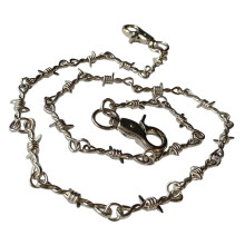 2Stk Trendige Metall Hose Kette Silber Punk Hip-Hop Schmuck