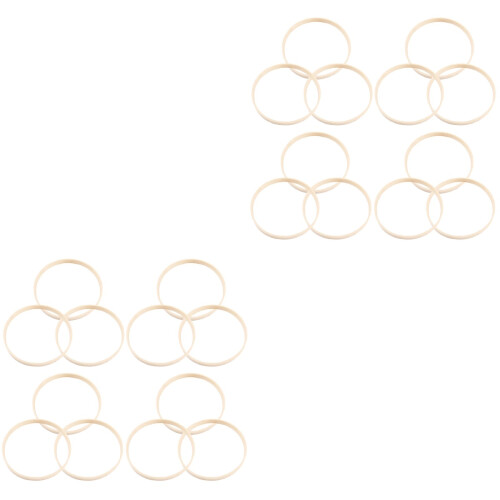 24Stk Beige DIY Bambusringe Für Makramee Projekte 2