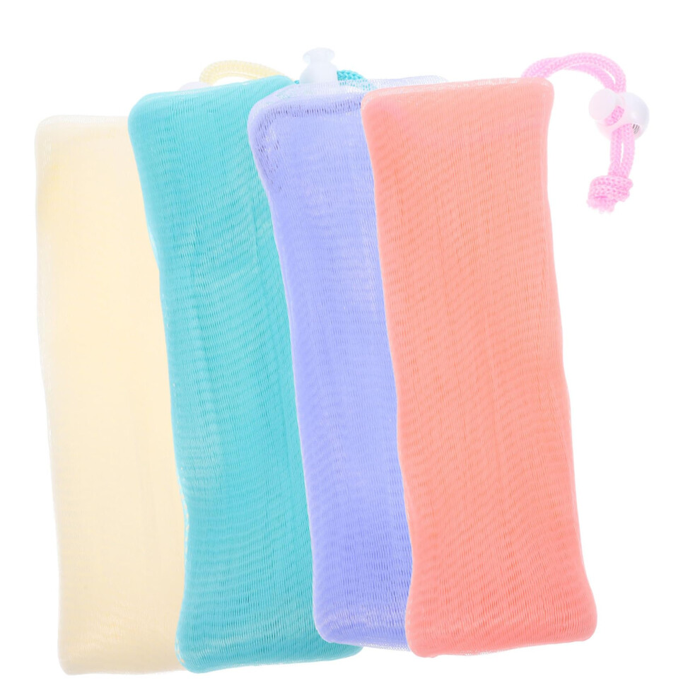 4pcs Soap Saver Bag Mesh Pouch for Exfoliating and Rich Foam Shower with Quick Dry Drawstring