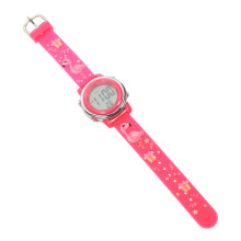 2Stk Verstellbare Kinderuhr Cartoon Design LED Rosa