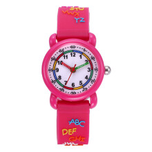 3Stk Rosarote Kinder Quarzuhr Cartoon 3D Sicher