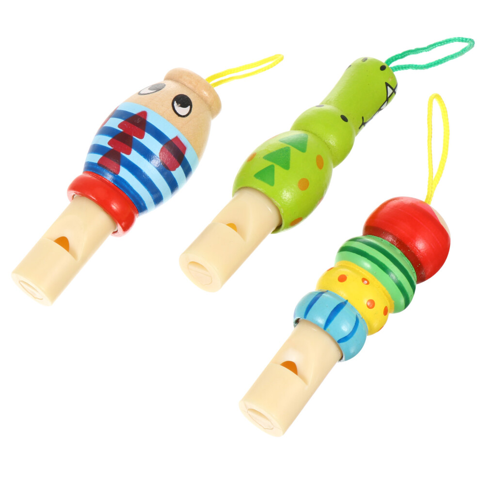Photos - Other Toys 6 Pcs Wood Animal Whistle Toy Set Educational Musical Baby Toy