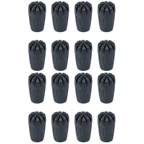 16Pièces Capuchon Pointe Bâton Randonnée Caoutchouc Noir Robuste 2