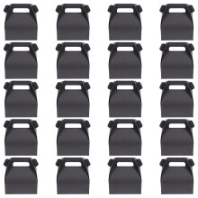 20Pièces Boîtes Cadeaux Kraft Noires, Boîtes Favor Food, Cadeaux Fête