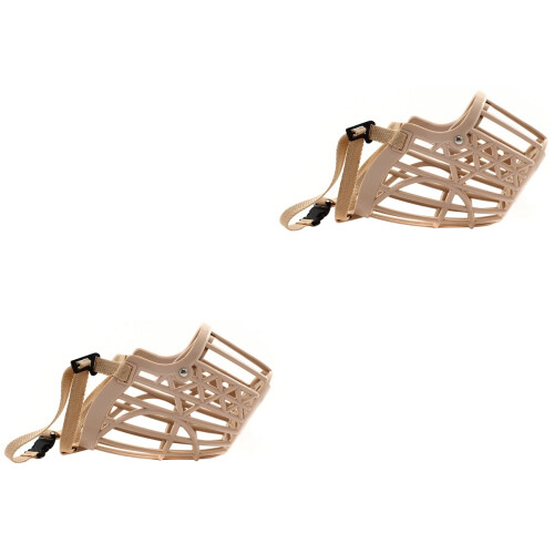 2Pièces Muselière Protection Marron Clair Confortable Anti-Bruit 2