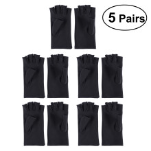 15Paires Uv Demi-Doigts Noir Résistants Pour Nail Art