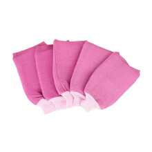 Exfoliating Bath Gloves 5 Pack for Body Scrub, DualSided Deep Clean Mitts, Pink Spa Skin Renewal
