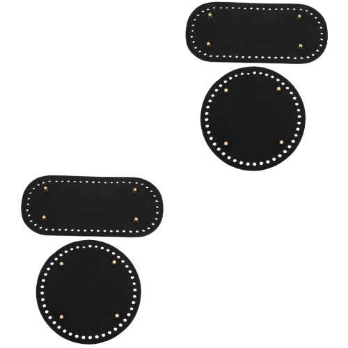4Pièces Base De Couture Sac Noir PU Pour Forme Protection DIY 2