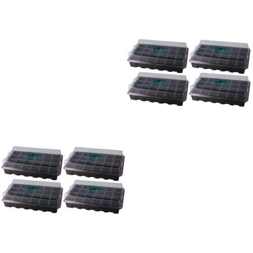 8Ensembles Plateau 24 Cellules Plastique Noir Pour Empilable 2