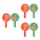 6Pièces Paddles Participation Classe Double Face Plastique 10
