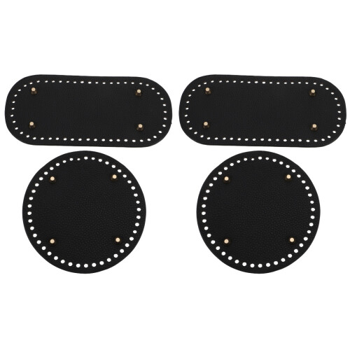 4Pièces Base De Couture Sac Noir PU Pour Forme Protection DIY 1