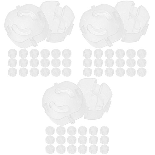 60Pcs Durable Plastic Socket Outlet Covers Transparent Baby Proof Lids 2