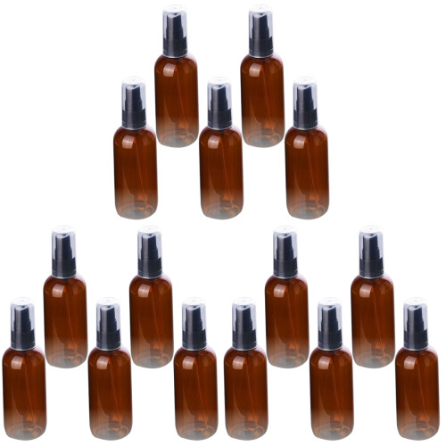 15Pcs Compact Cosmetic Spray Bottles Fine Mist Light Brown Set 1