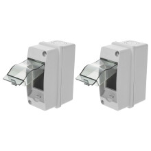 8Pcs White ABS Pc 2 Way Consumer Unit Breaker Box Cover IP65 Outdoor