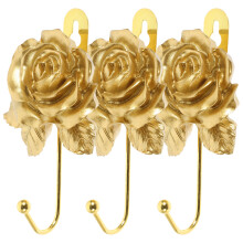 9Pcs Easy Install Golden Resin Wall Hanging Hooks for Clothes and Keys