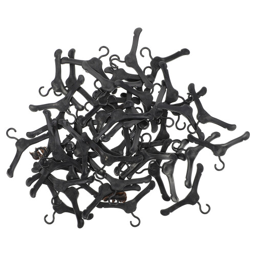 60Pcs Plastic Mini Doll Hangers For Toy Clothes Storage