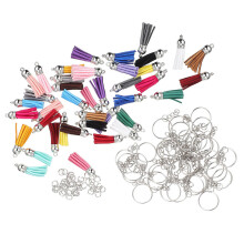 100 Sets Diy Tassel Key Chain Pendants Pu Material Jewelry Supplies