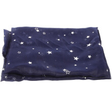 2Pcs Navy Window Tulle Sheer Curtains with Romantic Star Pattern