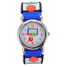 3St Cartoon Kinderhorloge 3D Basketbal Design Licht Silicone