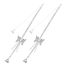 4Pairs Silver Metal Rhinestone Bra Straps Replacement for Women Dress