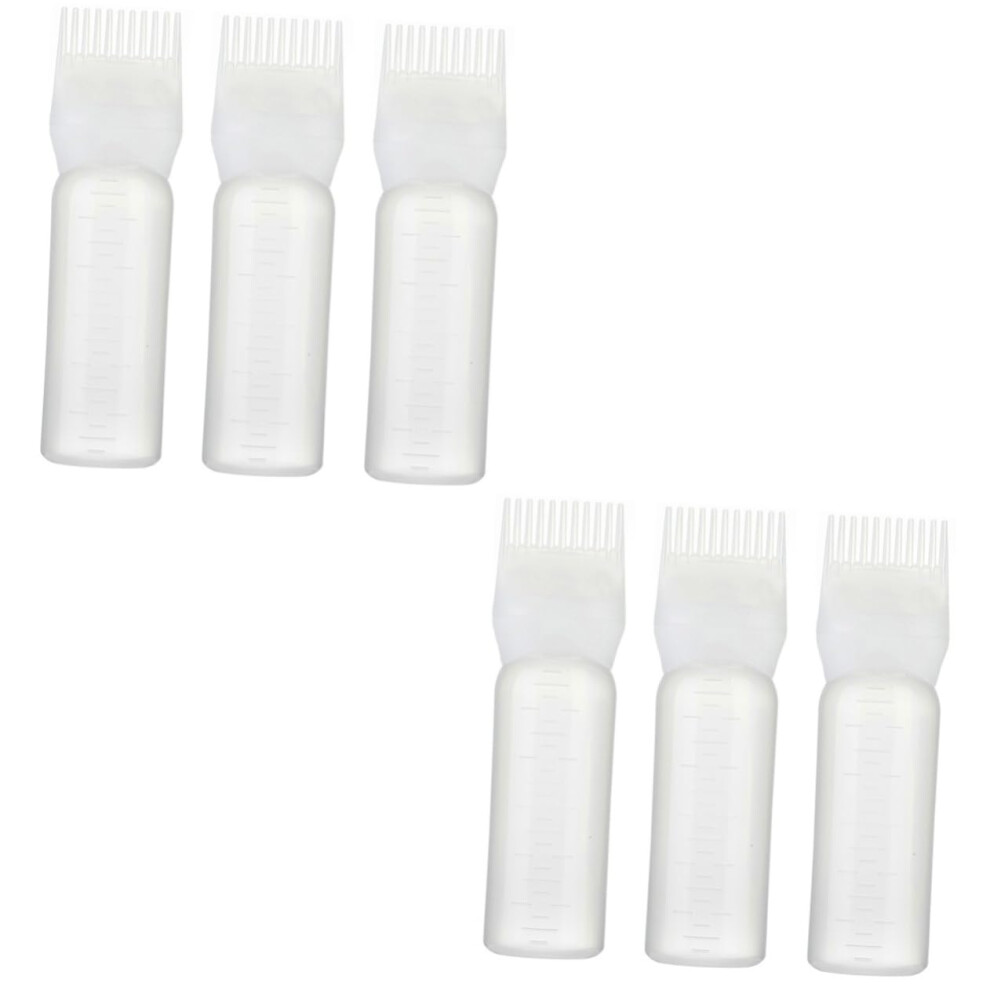6pcs Hair Dye Applicator Bottle with Comb for Precise Root Application and Even Color Distribution