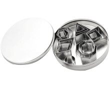 72Pcs Creative Stainless Steel Cake Baking Cookie Cutter Molds Silver