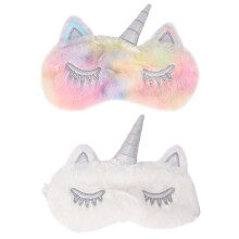 6 Pcs Unicorn Eye Patch Travel Plush White Face Goggles