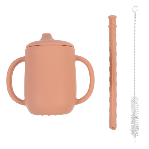 2Pcs Baby Silicone Straw Cup Leak-Proof With Handles 1