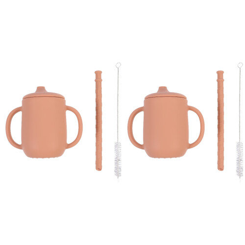 2Pcs Baby Silicone Straw Cup Leak-Proof With Handles 2