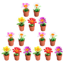 30Pcs Assorted Color Mini Bonsai Resin Plants for Doll House Decor