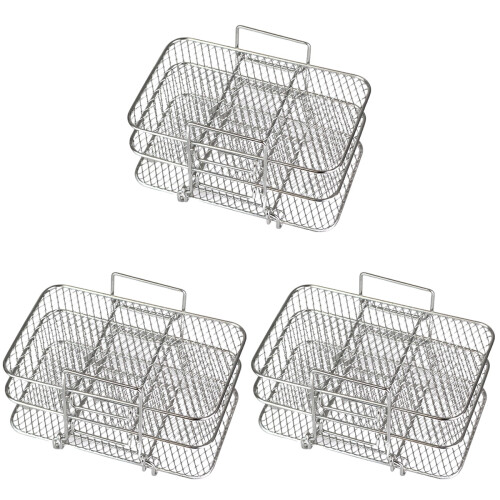 3Pcs Multi-Layer Stainless Steel Air Fryer Rack for Kitchen Use Silver 1