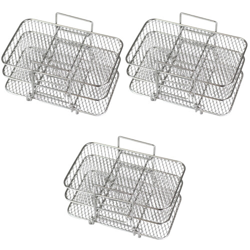 3Pcs Multi-Layer Stainless Steel Air Fryer Rack for Kitchen Use Silver 2