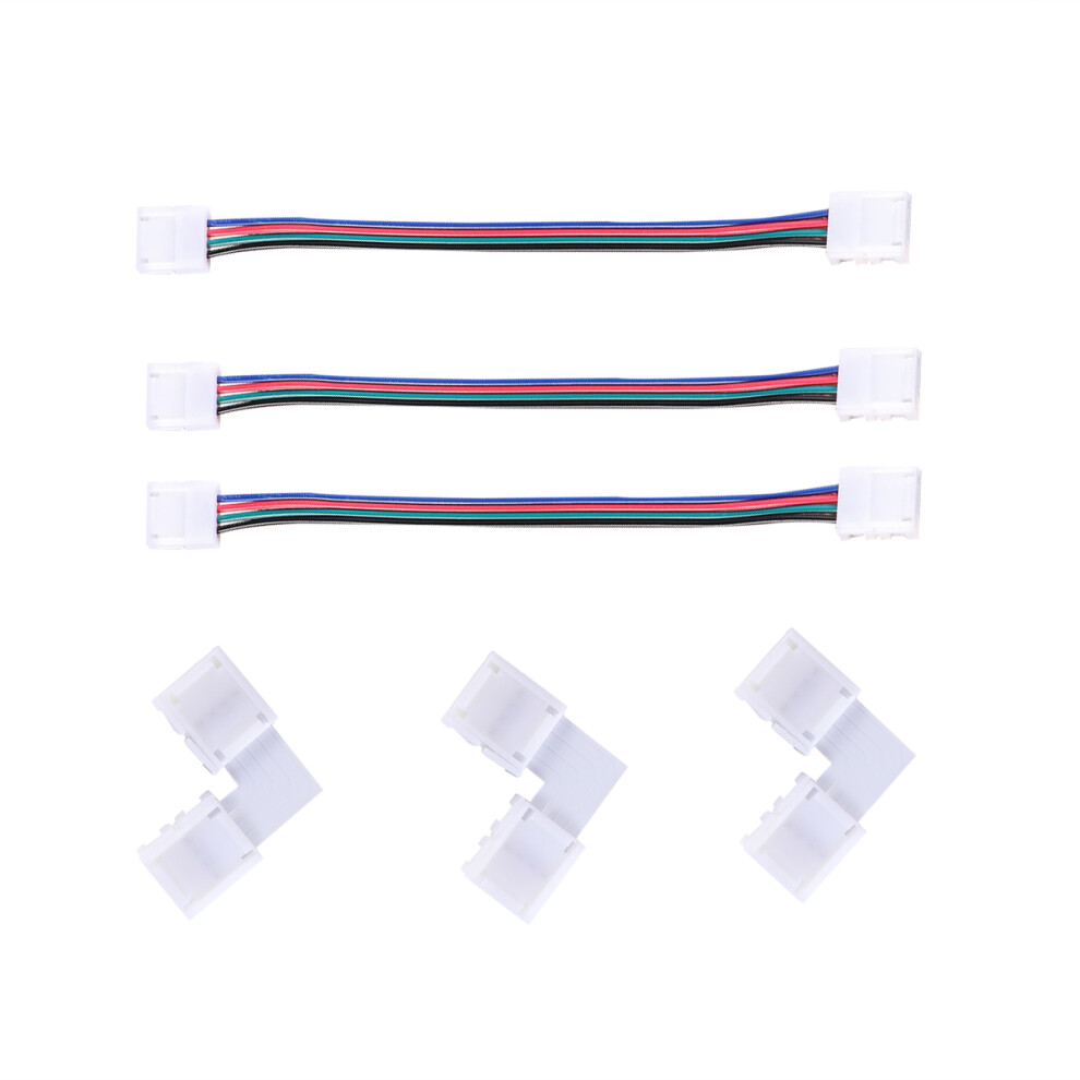 3 Sets Rgb Led Light Strip Connector 4 Pin 10Mm Solderless 3364257130581