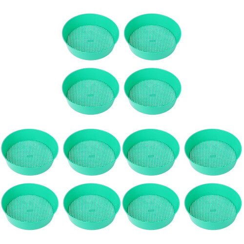 12Pcs Professional Gardening Classifier Green Plastic Sifting Pan 2