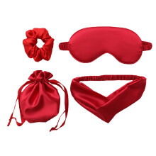 3Sets Schlafset Rot Mit Augenmaske, Haarband Und Praktischem Etui