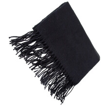 1Pc Black Oversized Warm Scarf Shawl Unisex Cashmere Look Fringe Wrap