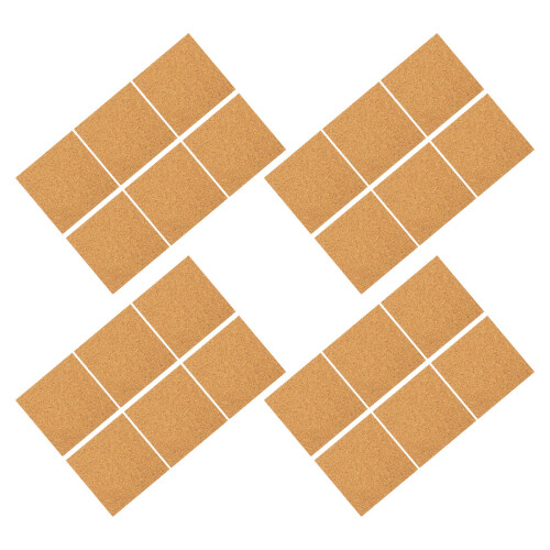 48 Pcs Self Adhesive Cork Sheets Square Tiles 10Cm Diy Coasters Supply