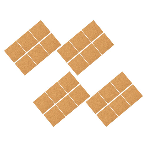 48 Pcs Self Adhesive Cork Sheets Square Tiles 10Cm Diy Coasters Supply 2