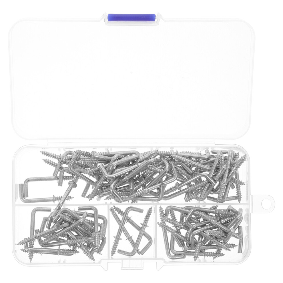 4 Pieces Right Angle Screw Hook Tapping Screws Ceiling Hooks Silver 3392347184022