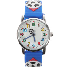 2Pcs Children Cartoon Ball Pattern Watch For Boys Blue Soccer