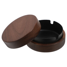Wear-Resistant Black Stainless Steel Smoking Accessory with Wood