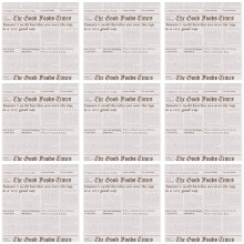 50 Pcs Simulation Newspaper Food Basket Liners Disposable Baking Paper