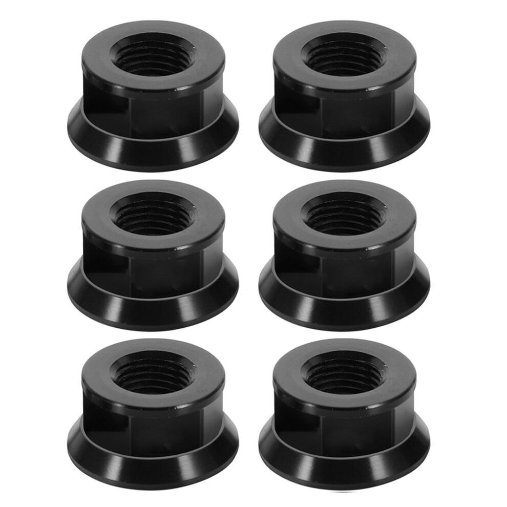 18 Pcs M10 Folding Fixed Gear Bicycle Hub Nuts Aluminum Alloy Black 3364257160366