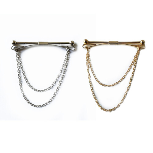 6Pcs Stainless Steel Men's Collar with Chain Assorted Colors