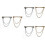 6Pcs Stainless Steel Men's Collar with Chain Assorted Colors 5